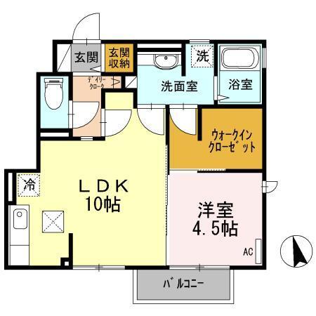 セジュール室小路　Ｂ（101） 間取り図画像