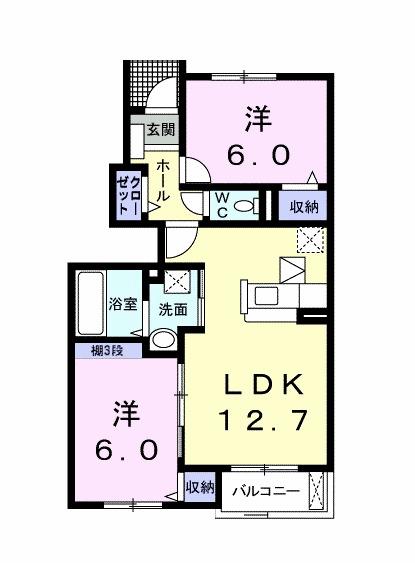 サンキャッスルＳ・Ⅵ（102） 間取り図画像