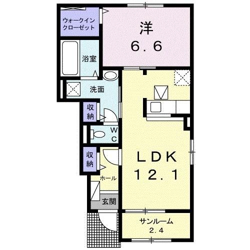 クレメント津志田Ｂ（103） 間取り図画像