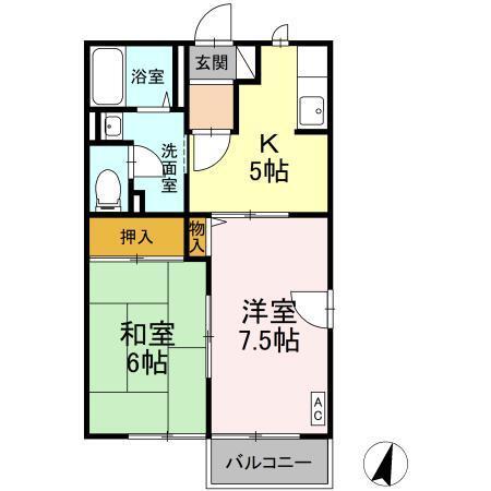 サンパティーク（A203） 間取り図画像