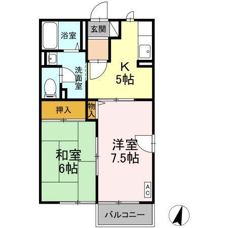 サンパティーク（A103） 間取り図画像