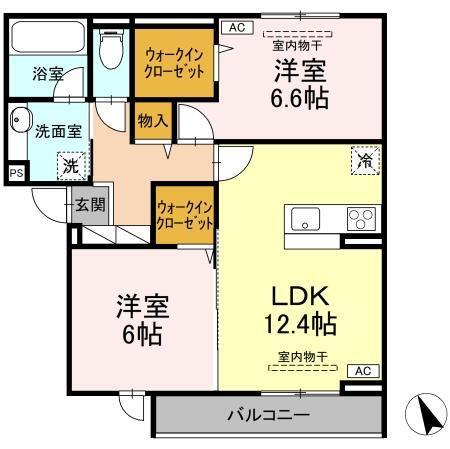 CREST高松（202） 間取り図画像