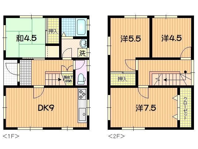 滝沢野沢貸家 間取り図画像