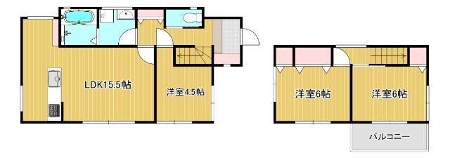 笠間3丁目貸家 間取り図画像