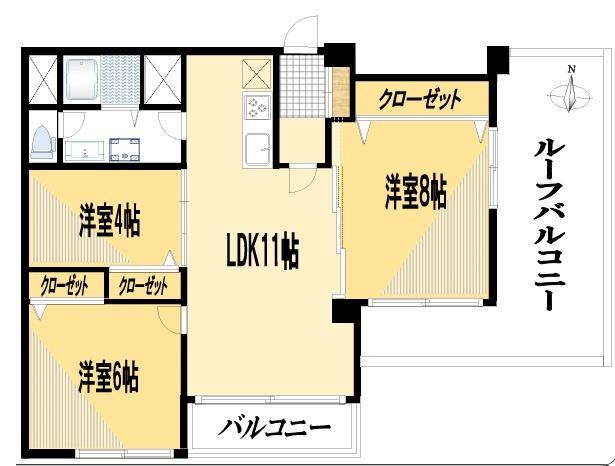 北千束スカイマンション 間取り図画像