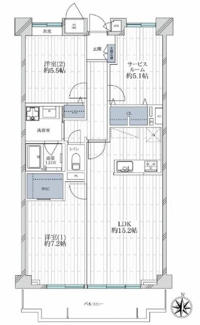 日商岩井大岡山第二マンションＢ棟 間取り図画像