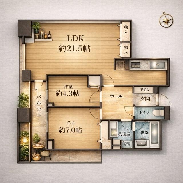 パークコート虎ノ門愛宕タワー 間取り図画像