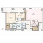 2LDK、価格6億4980万円、専有面積103.69m2、バルコニー面積22.18m2