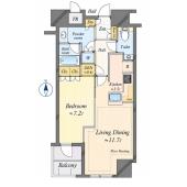 1LDK+S（納戸）、価格1億9950万円、専有面積56.08m2、バルコニー面積4m2
