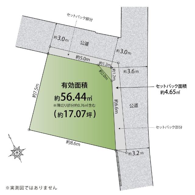 文京区白山2丁目、解放感あふれる角地で叶える理想のプラン 区画図