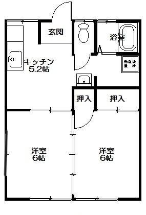 いわき市小名浜アパート 間取り図画像