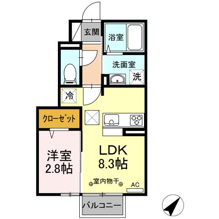 ヴィラージュ松屋（101） 間取り図画像