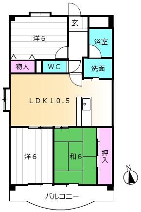 キャッスルビュー（103） 間取り図画像