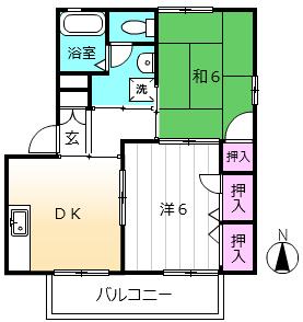 エイト曙B棟（B101） 間取り図画像