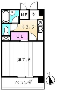 フォルツァ中央（1C） 間取り図画像
