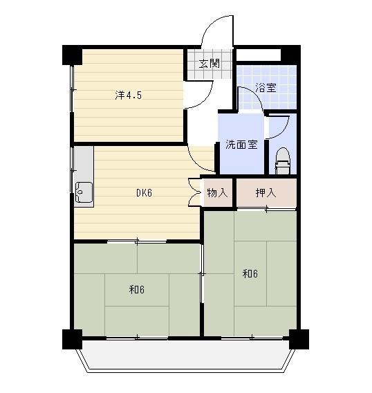 桜井ハイツ（4D） 間取り図画像