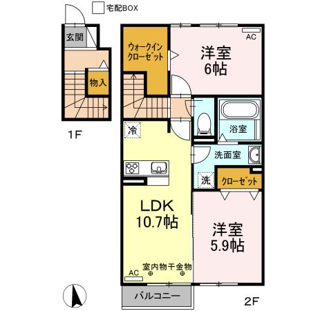ヴェルドミール　Ｂ（203） 間取り図画像
