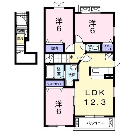 ル　シャトウⅡ（201） 間取り図画像