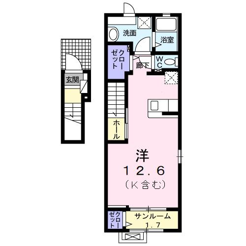 ポポラスⅠ（201） 間取り図画像