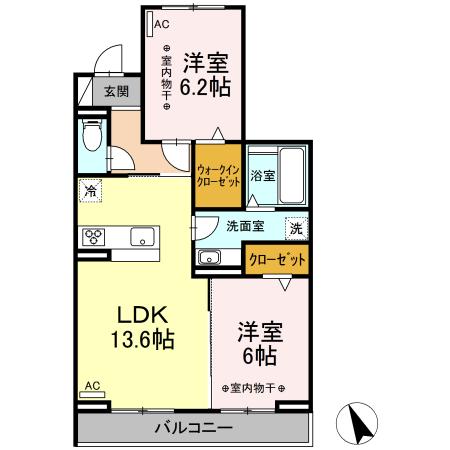 グランシャリオ　味岡（303） 間取り図画像