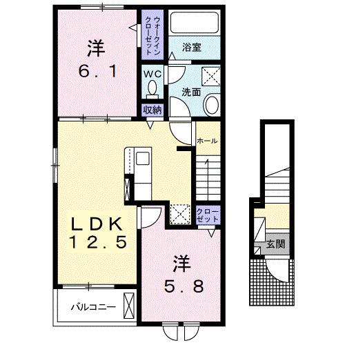 フロレットⅡ（201） 間取り図画像