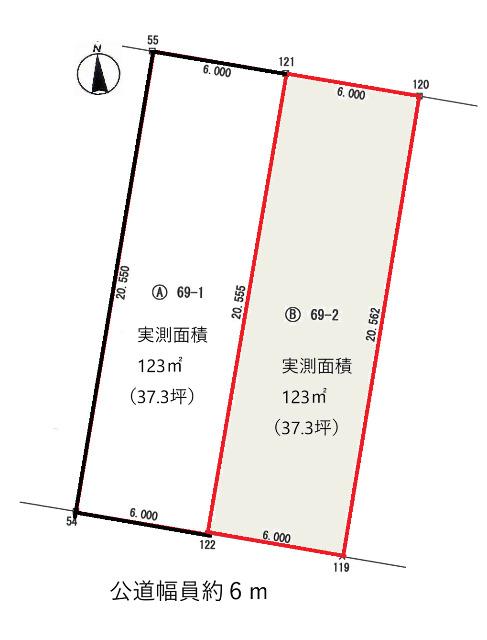 柏原町土地 B 区画図