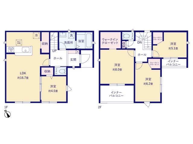 Livele Garden.S 小牧市藤島町第二 1号棟 間取り図画像