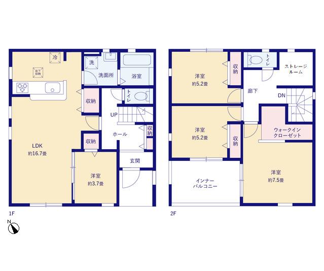 Livele Garden.S 小牧市藤島町第二 2号棟 間取り図画像