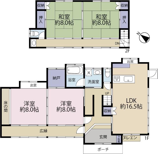 鎌ケ谷市東道野辺３丁目　中古戸建 間取り図画像