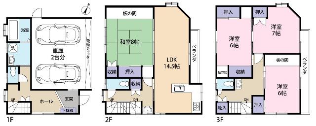 都内では少ない4LDK・車庫２台です