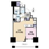 1ＬＤＫの使いやすい間取り。リビングと寝室を分けて使える設計、トランクルーム付きです。