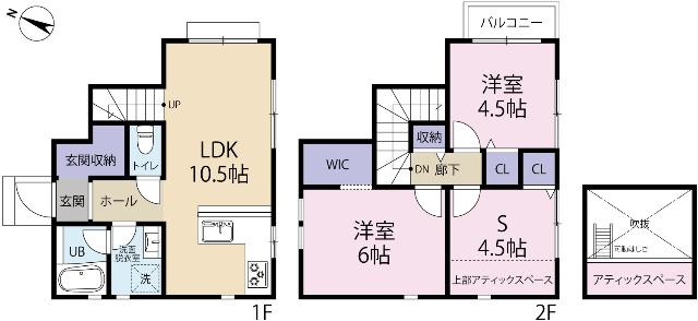 全１棟現場　宅配ボックス付きで不在時にも安心 間取り図画像