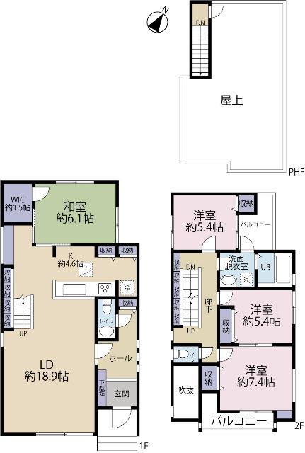 全２棟／Ｂ棟 間取り図画像