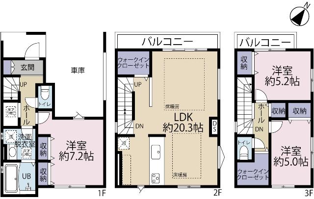 全１棟現場　　冬でも足元ポカポカの床暖房 間取り図画像