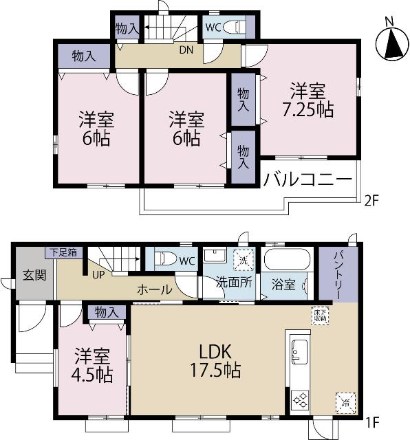 全１棟現場　駐車スペース４台分可能 間取り図画像