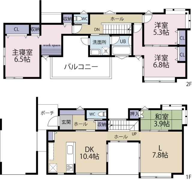 全２棟／Ｂ号棟　のんびりくつろげる中庭 間取り図画像