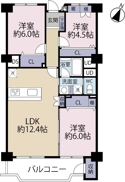習志野台マンション 間取り図画像