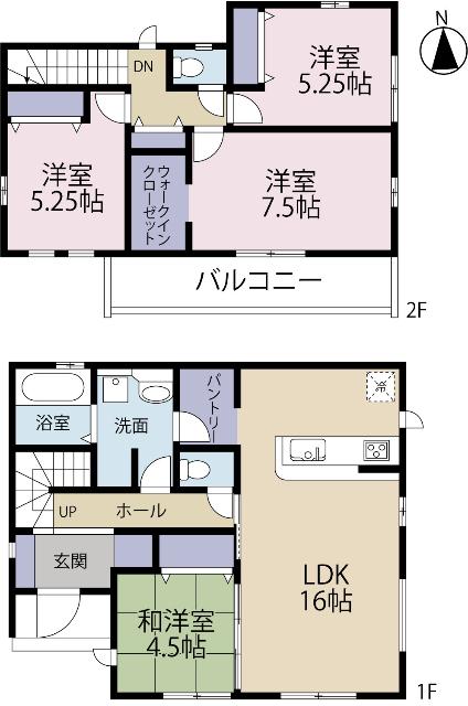全１３棟／４号棟　ＺＥＨ水準の省エネ適合住宅 間取り図画像