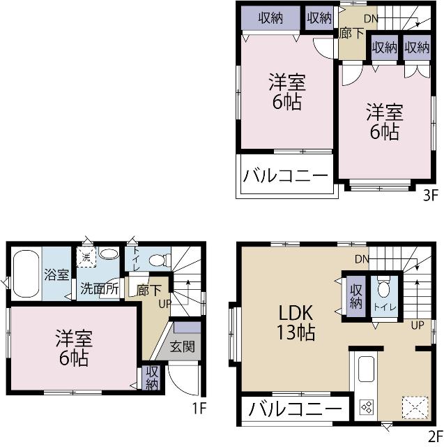 全１棟現場　周辺環境充実 間取り図画像