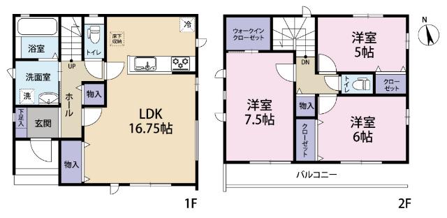 全１棟現場　家事の時短の嬉しい食洗機付き 間取り図画像
