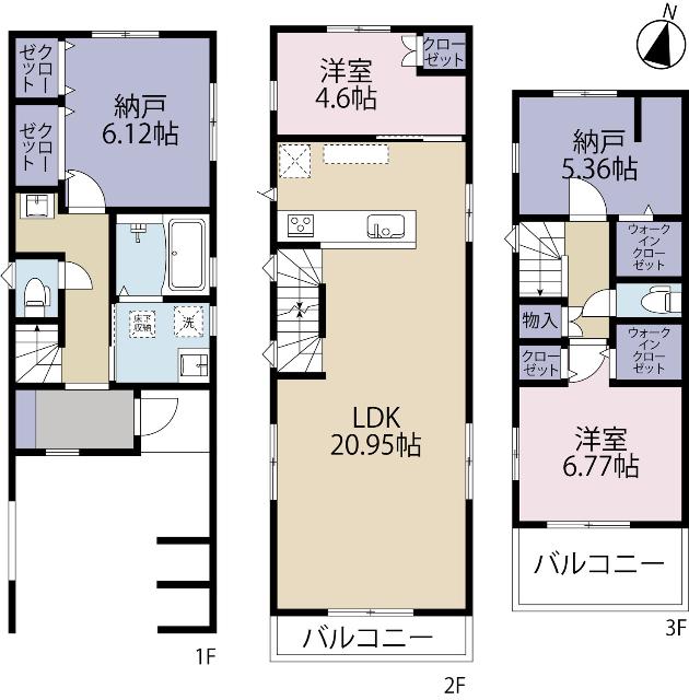 全３棟／３号棟　ガス代の節約にもなるエコジョーズ 間取り図画像