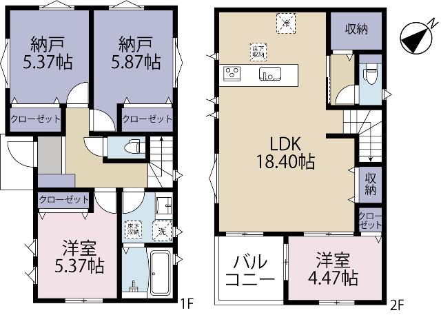 全４棟／４号棟　ガス代の節約にもなるエコジョーズ 間取り図画像