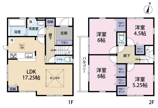 全５棟／１号棟　１号棟長期優良住宅対象 間取り図画像