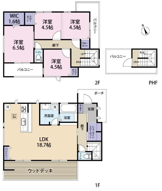 全１棟現場　のんびり過ごせるスカイバルコニー 間取り図画像