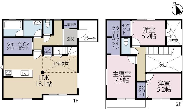 全１棟現場　ＺＥＨ基準の省エネ住宅 間取り図画像