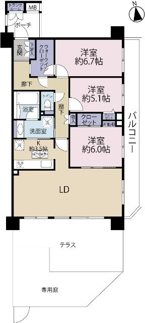クレストフォルム市川南アクアビュー 間取り図画像