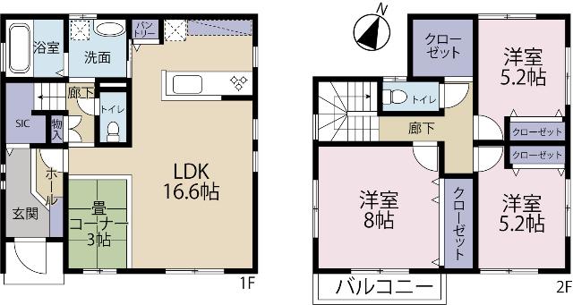 全１棟現場　大容量ファミリークローク付 間取り図画像