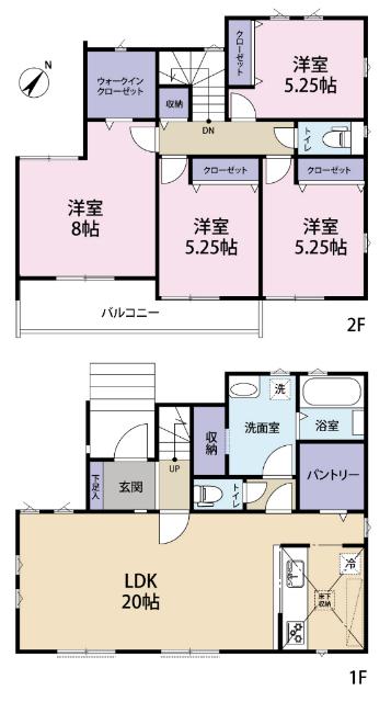 全１棟現場　キッチン横に嬉しいパントリー付き 間取り図画像