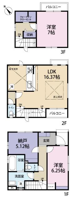 全９棟／７号棟　子育てファミリーに嬉しいロケーション 間取り図画像