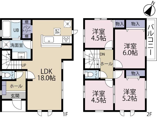 全１棟現場　キッチン横に嬉しいパントリー付き 間取り図画像